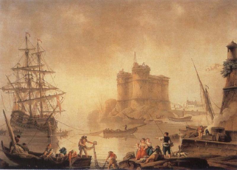 Charles-Francois de la Croix Harbour with a Fortress Sweden oil painting art